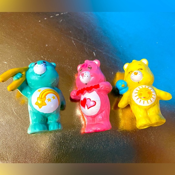CARE BEARS VTG 80’s COLLECTION OF 3 FUNSHINE BEAR WISH BEAR & LOVE-A-LOT BEAR - Picture 2 of 14